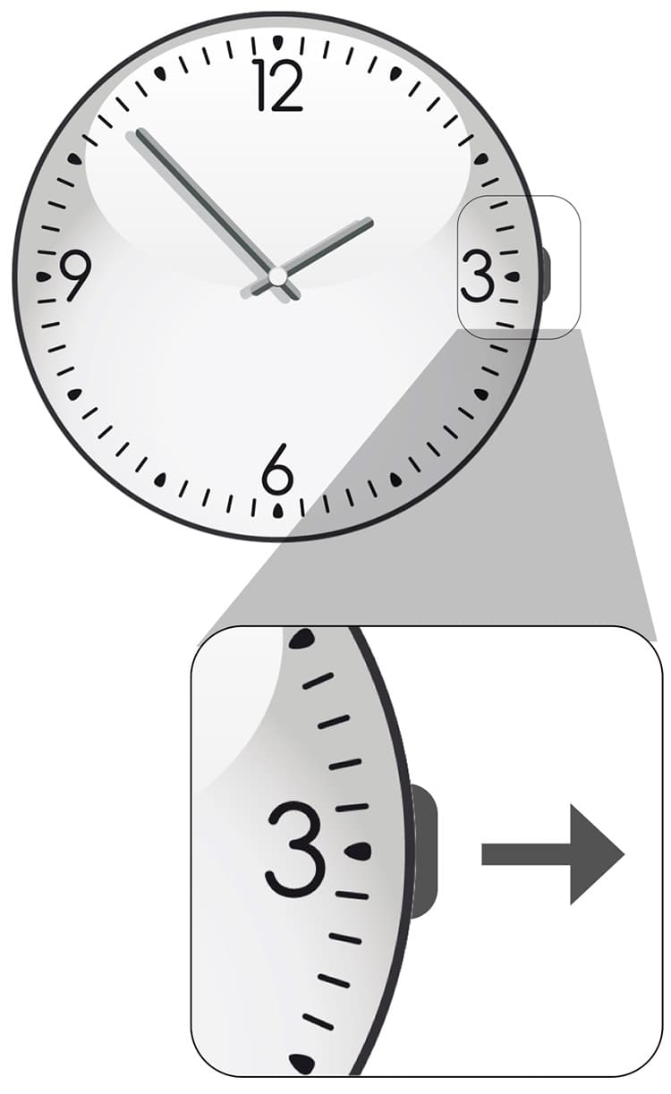 Instruction graphic on how to set the time on a Jowissa two hand watch. Jowissa are best swiss ladies watches and best swiss mens watches, all swiss made