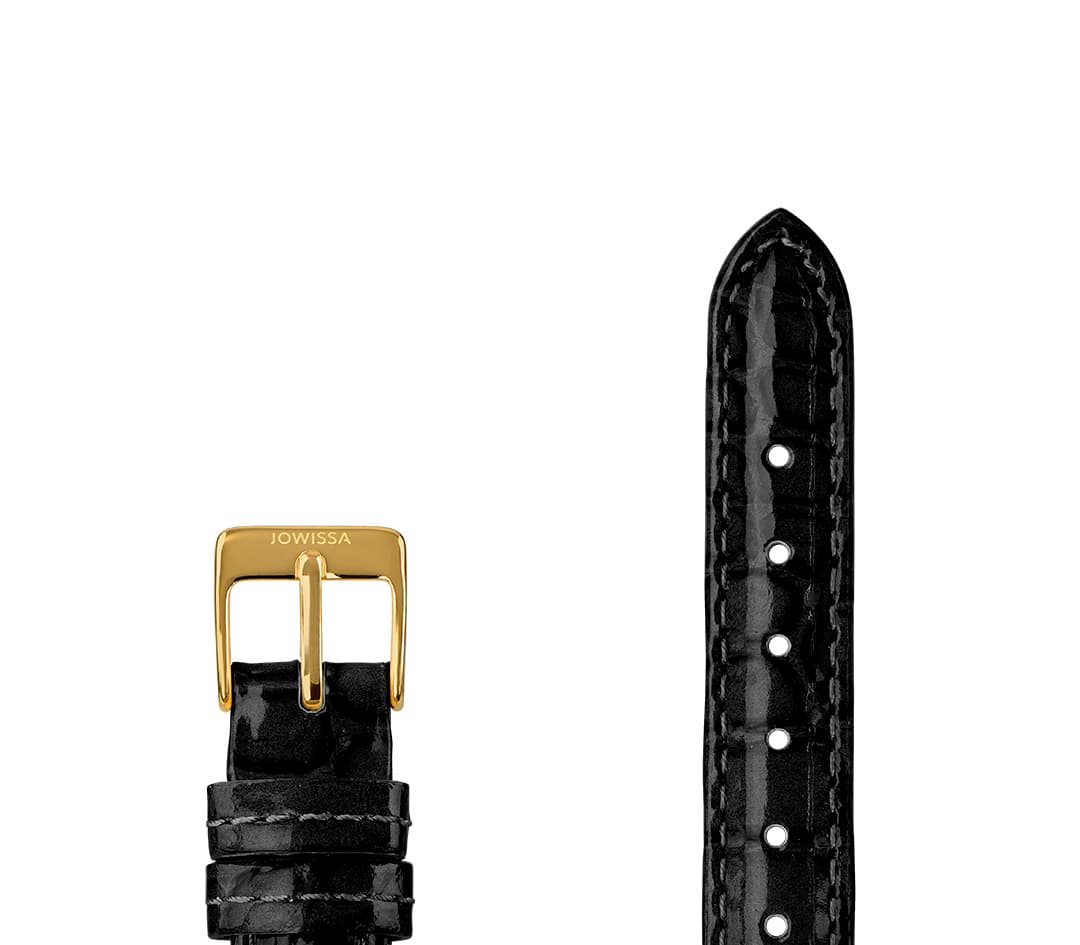 Leather Watch Strap Glossy E3.1439.M