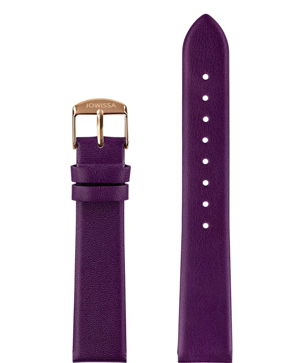 Front View of 18mm Purple / rose Plain Mat Watch Strap E3.1471.L by Jowissa