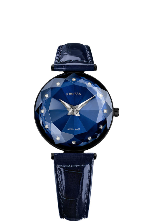 Blue swiss watch- all swiss made with blue leather strap and blue dial 