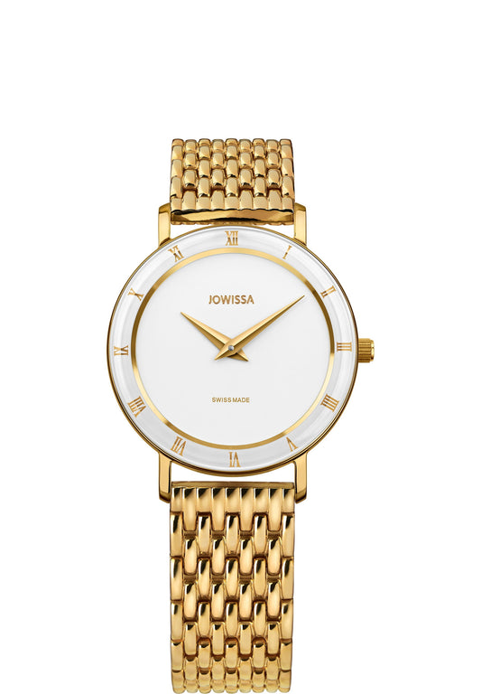 Roma swiss watch for women - made for ladies - gold watch with white details in the front - all made in swiss