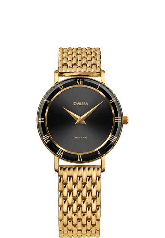 J2.288.m gold watch for ladies - watch with gold and black details - all swiss made gold watch