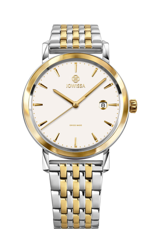 Watch made for men stainless steel - swiss watch with gold and silver details 