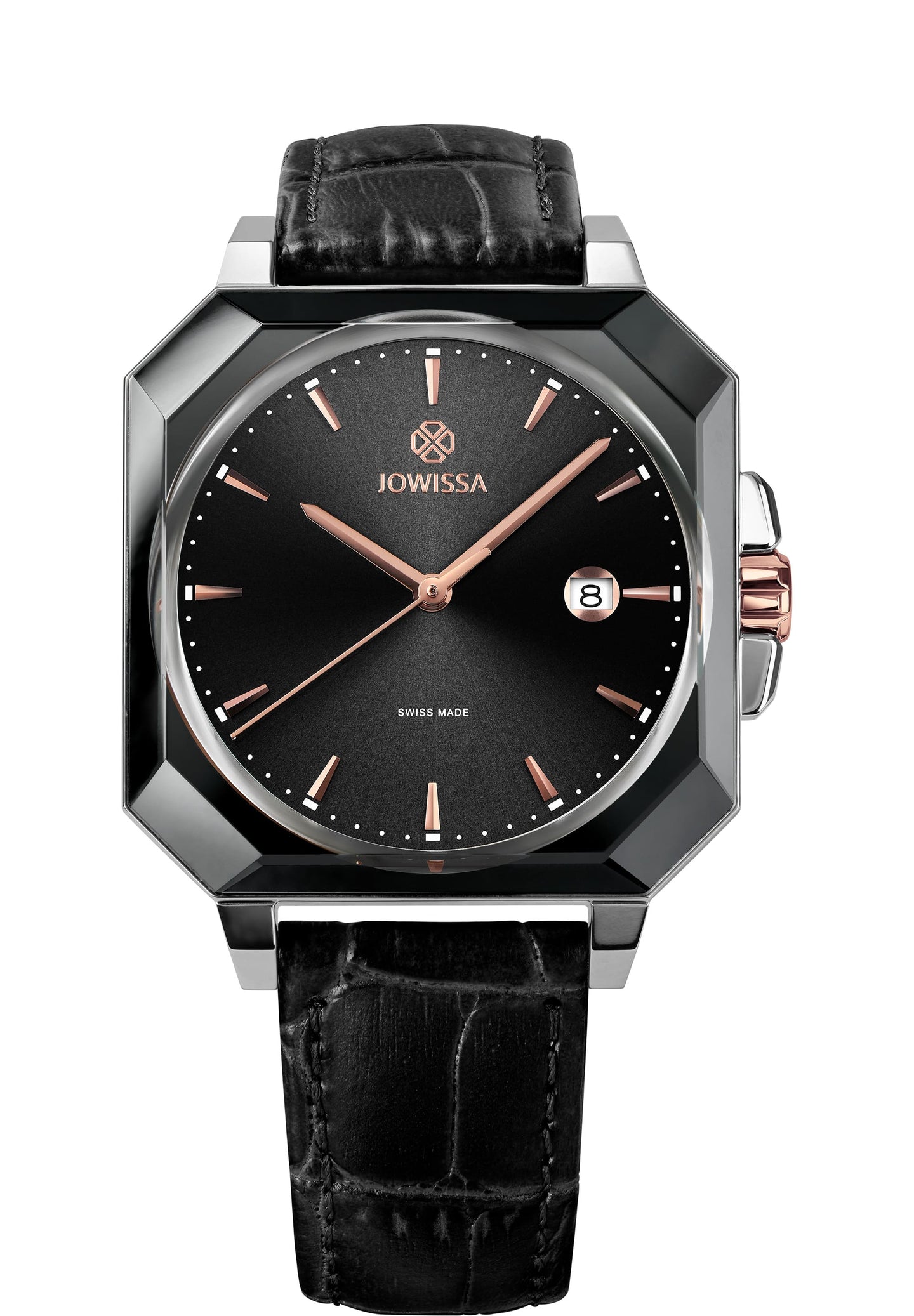 J4.575.L Front View of a Octa 3 Swiss Mens Watch  by Jowissa Black