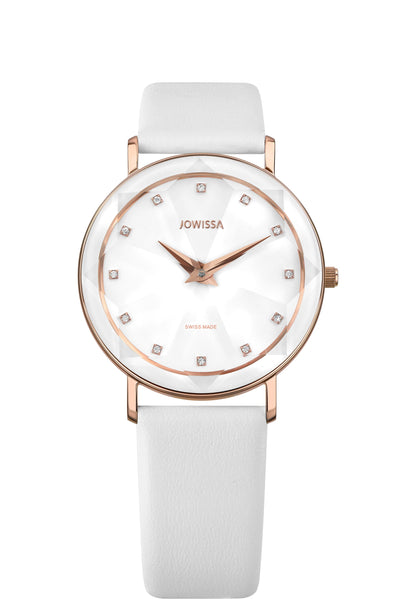 Swiss watch for women with white strap and white dial - all swiss made for ladies