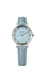 Lade das Bild in den Galerie-Viewer, J5.642.S Mother of Pearl Blue dial Womens Watch  Women&#39;s Swiss made Watches Swiss Ladies Watches Blue Mother of Pearl Ladies Watch Ligth Blue Leather Strip
