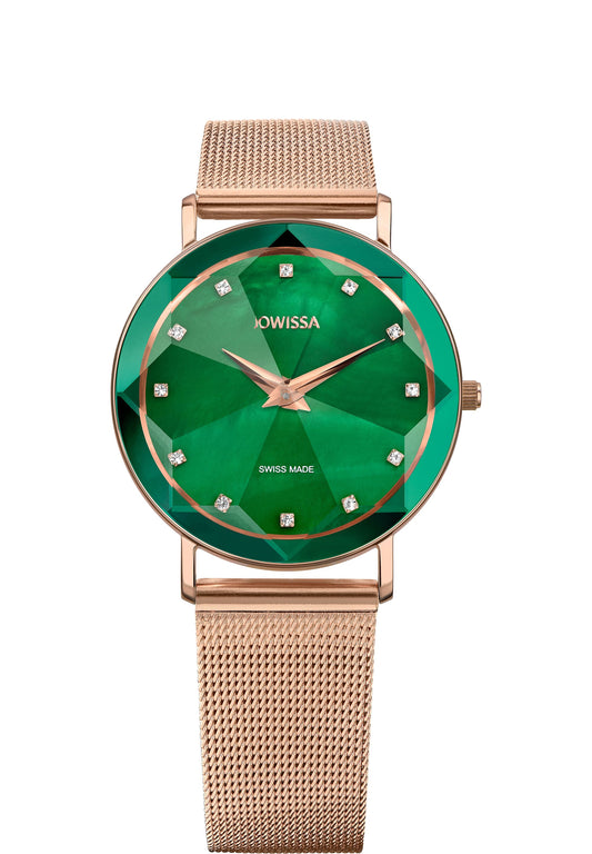 Green Womens Watch Women's Swiss made Watches Swiss Ladies Watches Mesh Band J5.778.L