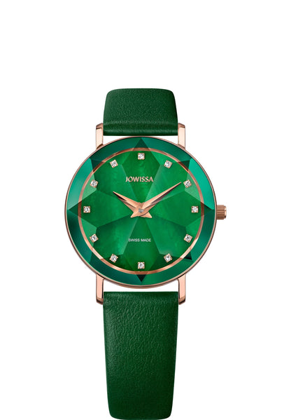 J5.779.M Green Womens Watch Women's Swiss made Watches Swiss Ladies Watches Leather strip