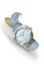 Lade das Bild in den Galerie-Viewer, J5.642.SMother of Pearl Blue dial Womens Watch  Women&#39;s Swiss made Watches Swiss Ladies Watches Blue Mother of Pearl Ladies Watch Ligth Blue Leather Strip
