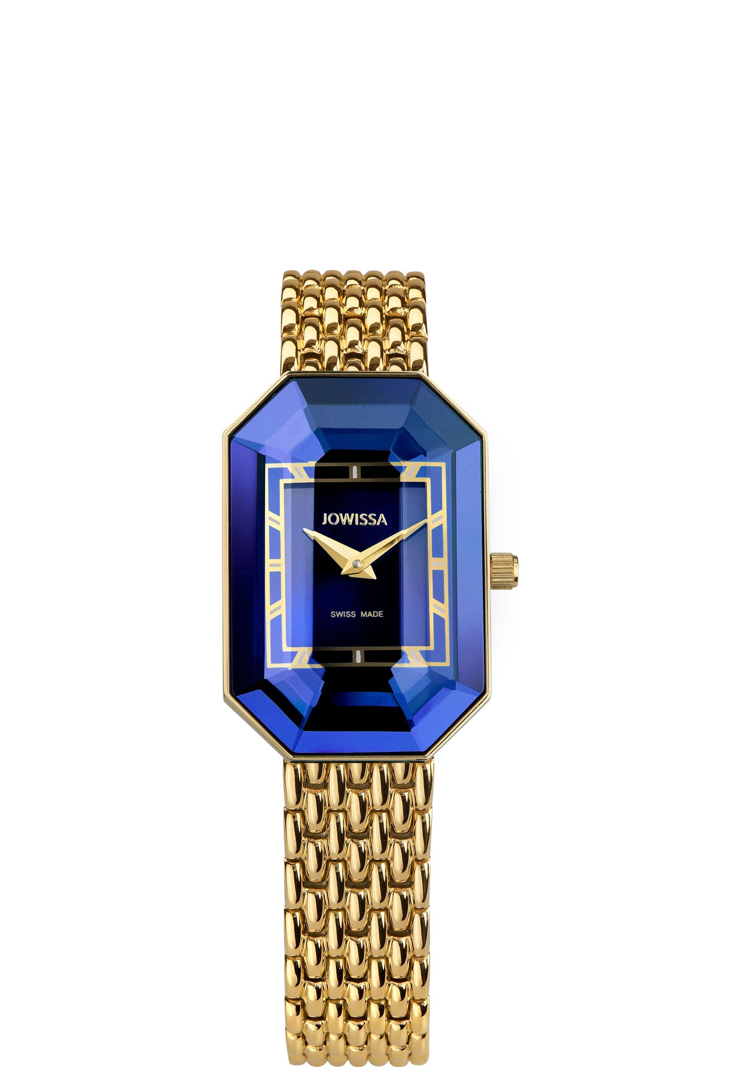 Blue womens watch - swiss ladies watch with blue dial and gold strap - all swiss made watch