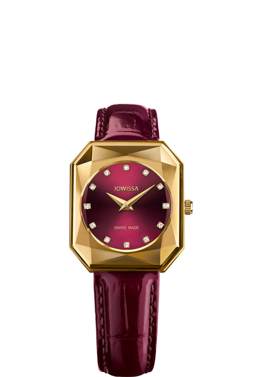 J8.076.M Red dial Womens Watch Red Women's Swiss made Watches Swiss Ladies Watches Red Ladies Watch. Red Leather Strip