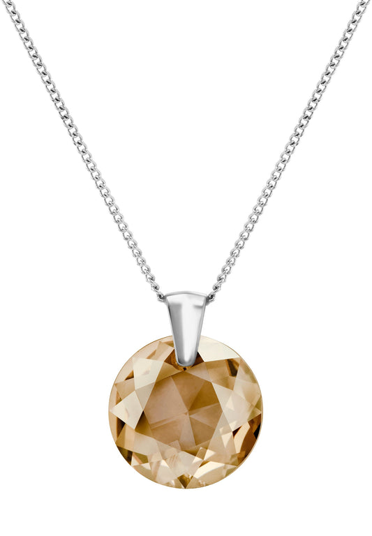 Front Image of Facet Brilliant | Womens | Necklace | Stainless Steel | silver | gold Stone | Fashion Jewelry | JS.0040 | Jowissa | Austrian Crystal