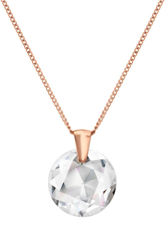 Front Image of Facet Brilliant | Womens | Necklace | Stainless Steel | rose-gold | white Stone | Fashion Jewelry | JS.0043 | Jowissa | Austrian Crystal