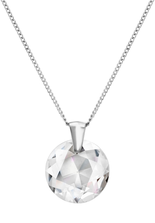 Front Image of Facet Brilliant | Womens | Necklace | Stainless Steel | silver | white Stone | Fashion Jewelry | JS.0044 | Jowissa | Austrian Crystal