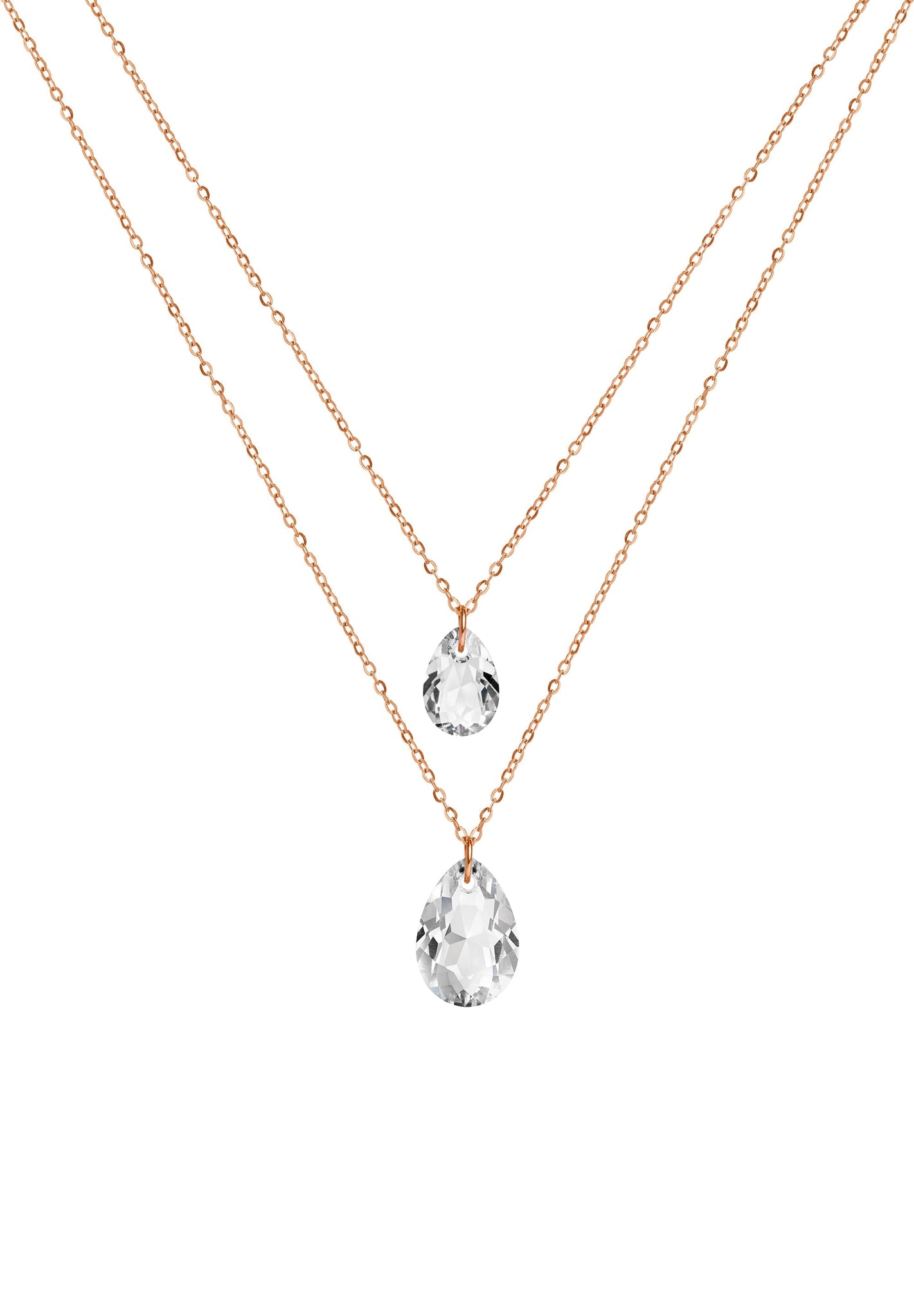 Facet Pear Pendant Necklace JS.0046