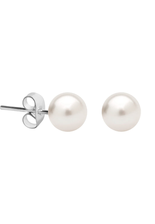 Pearl earrings for women - white earrings with pearls for ladies - swiss earrings