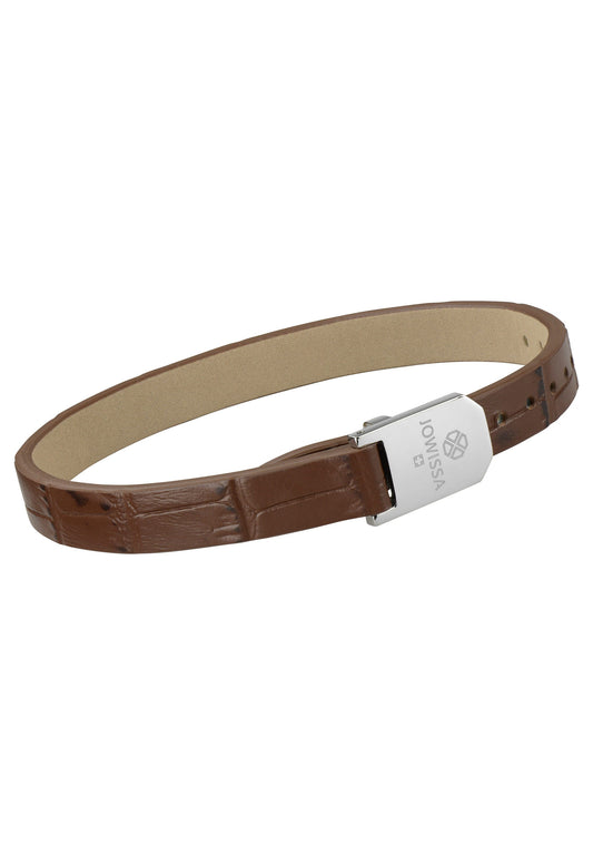 JS.0127 bracelet for men with brown leather - all swiss made bracelet