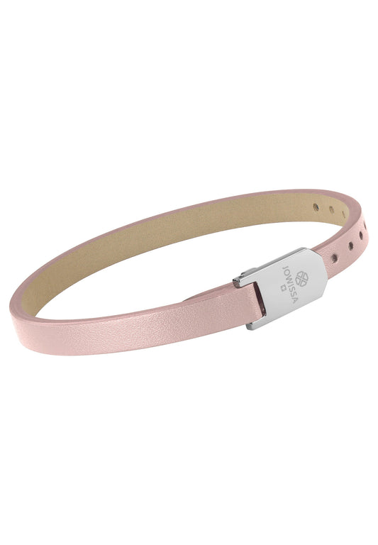 JS.0129. baby pink leather bracelet for men