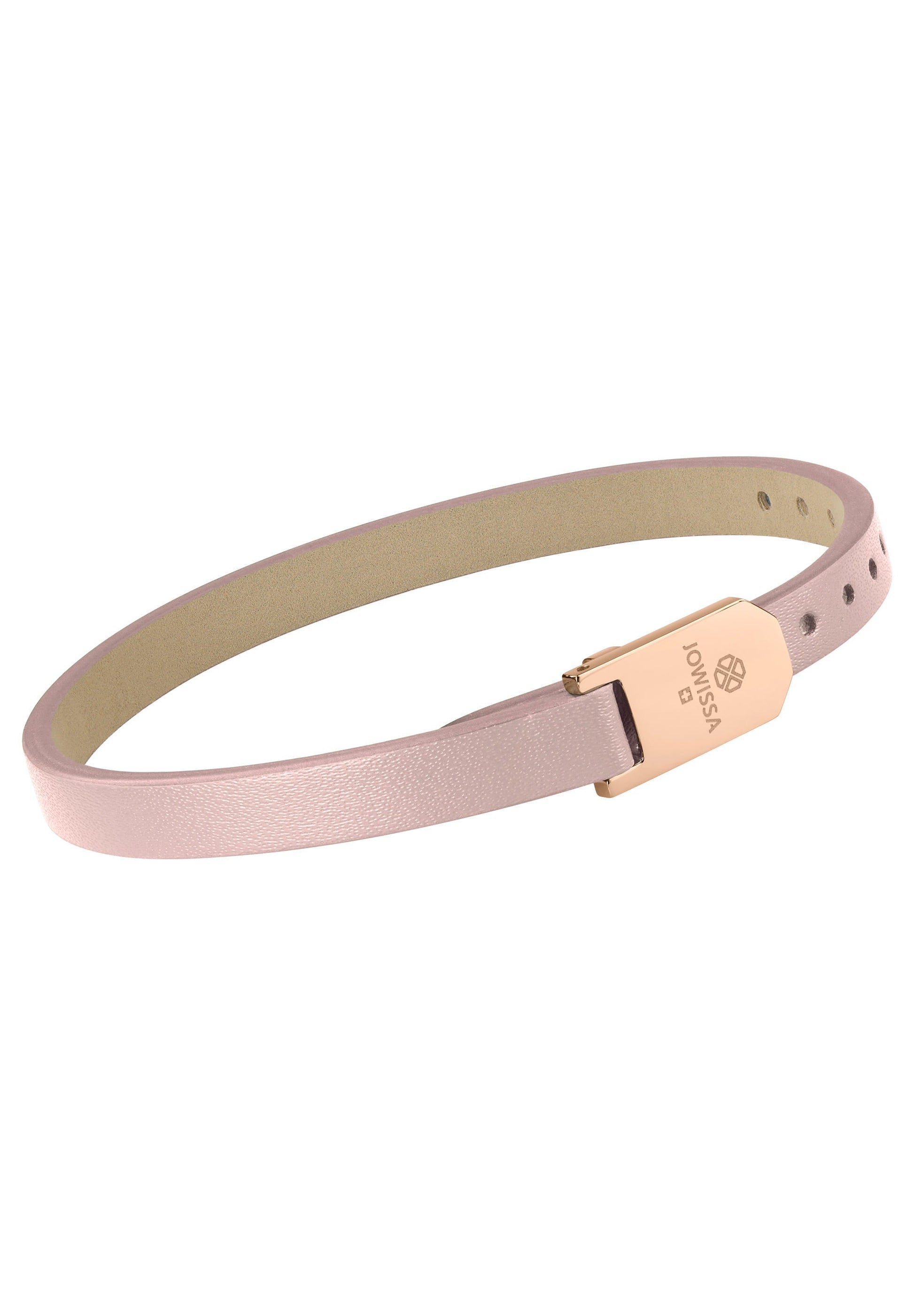 Front Image of Matt Plain Leather Strap | Womens | Leather Wristband | rose-gold | Fashion Jewelry | JS.0130 | Jowissa | 