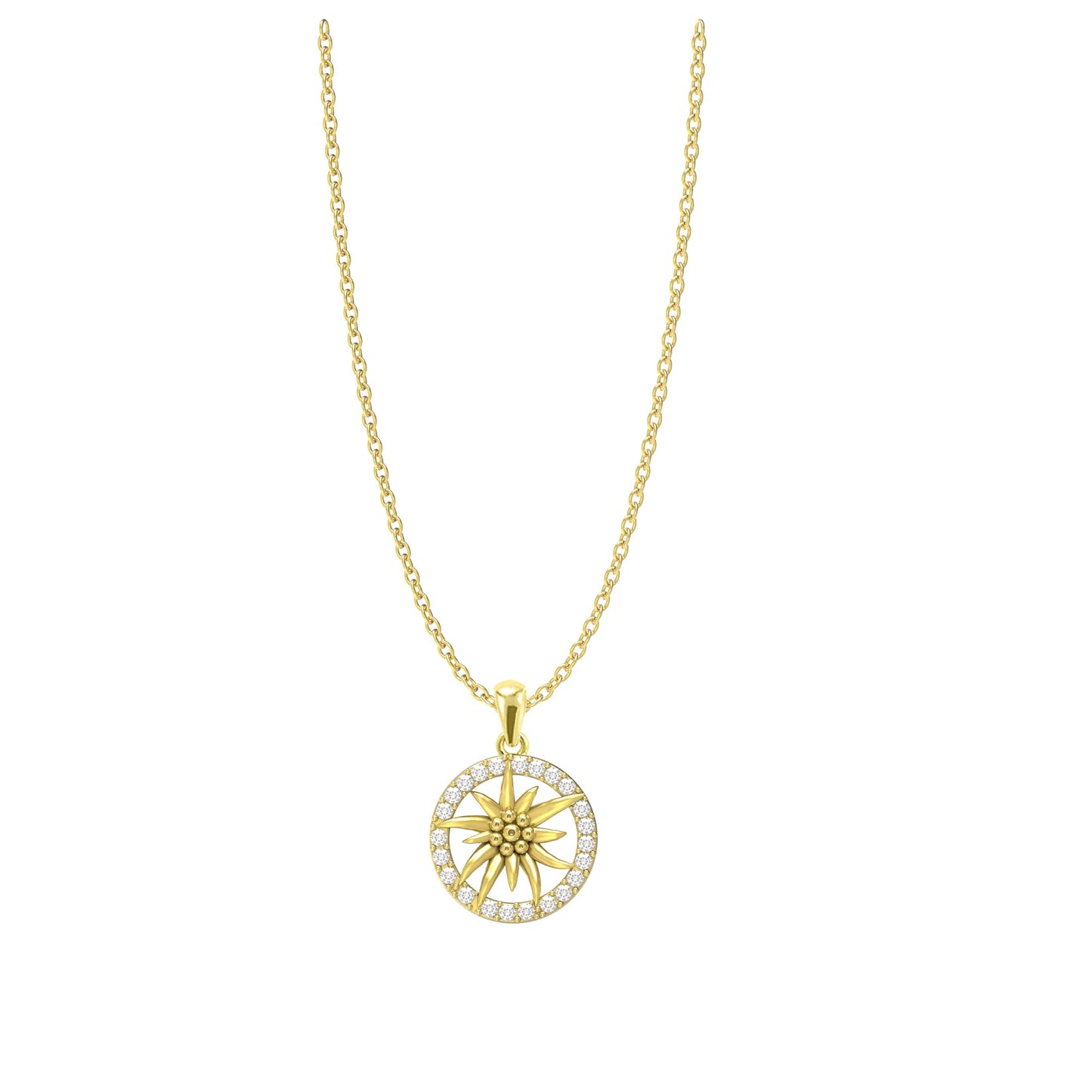 Front Image of Edelweiss | Womens | Necklace | Stainless Steel | gold Stone | Fashion Jewelry | JS.0206.A | Jowissa | Cubic Zirconia