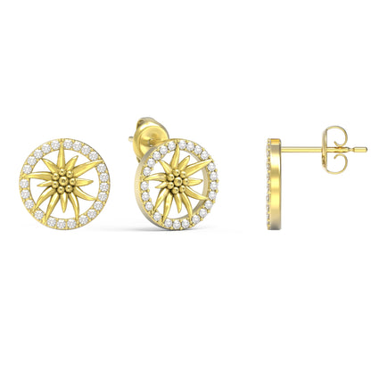 Front Image of Edelweiss | Womens | Earrings | Stainless Steel | gold Stone | Fashion Jewelry | JS.0206.B | Jowissa | Cubic Zirconia