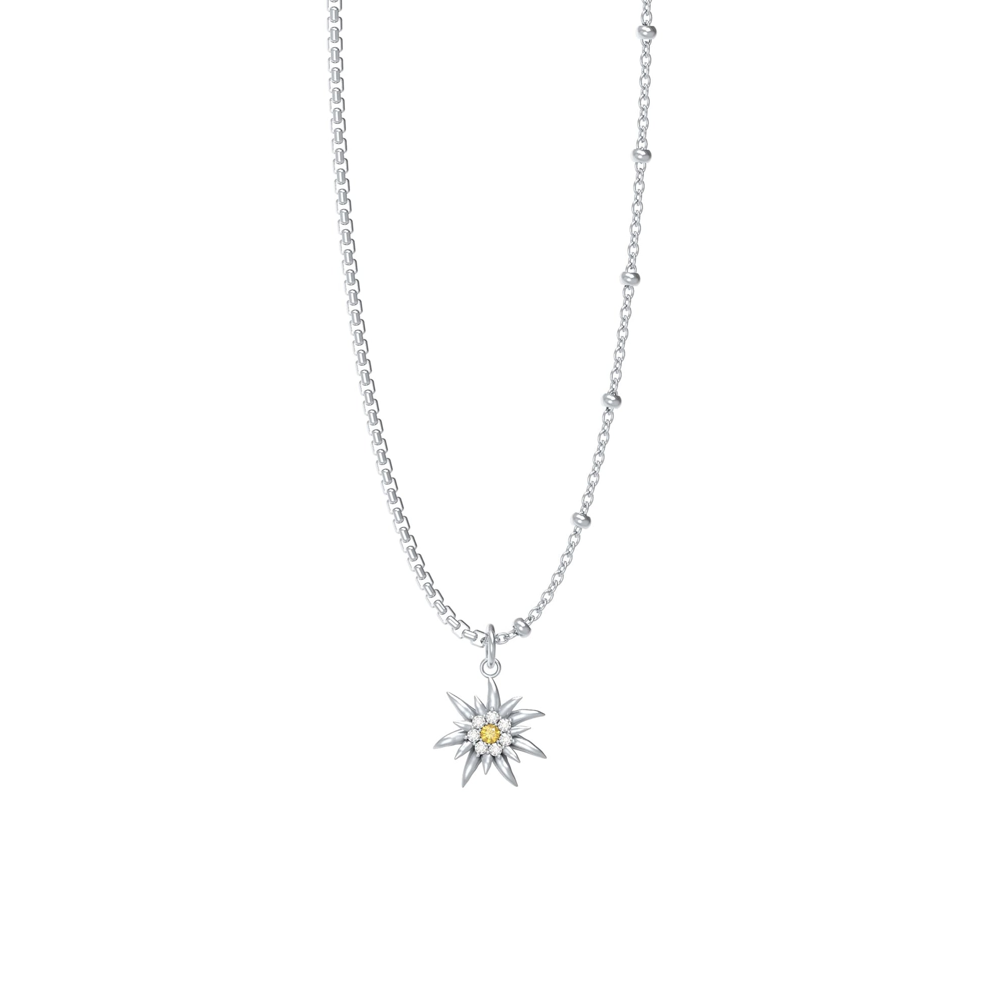 Front Image of Edelweiss | Womens | Necklace | Stainless Steel | silver Stone | Fashion Jewelry | JS.0207.A | Jowissa | Cubic Zirconia