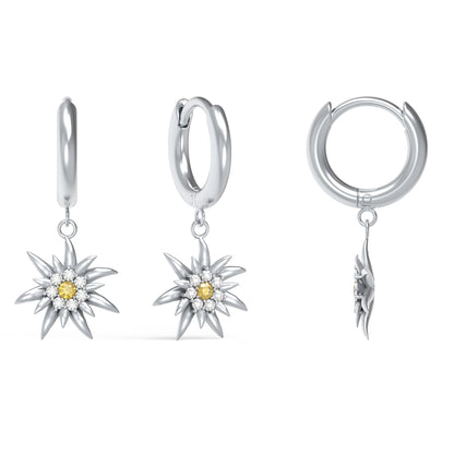 Front Image of Edelweiss | Womens | Earrings | Stainless Steel | silver Stone | Fashion Jewelry | JS.0207.B | Jowissa | Cubic Zirconia