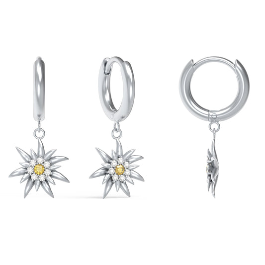 Front Image of Edelweiss | Womens | Earrings | Stainless Steel | silver Stone | Fashion Jewelry | JS.0207.B | Jowissa | Cubic Zirconia