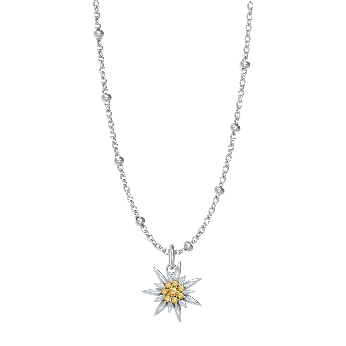 Front Image of Edelweiss | Womens | Necklace | Stainless Steel | silver Stone | Fashion Jewelry | JS.0208.A | Jowissa | Cubic Zirconia