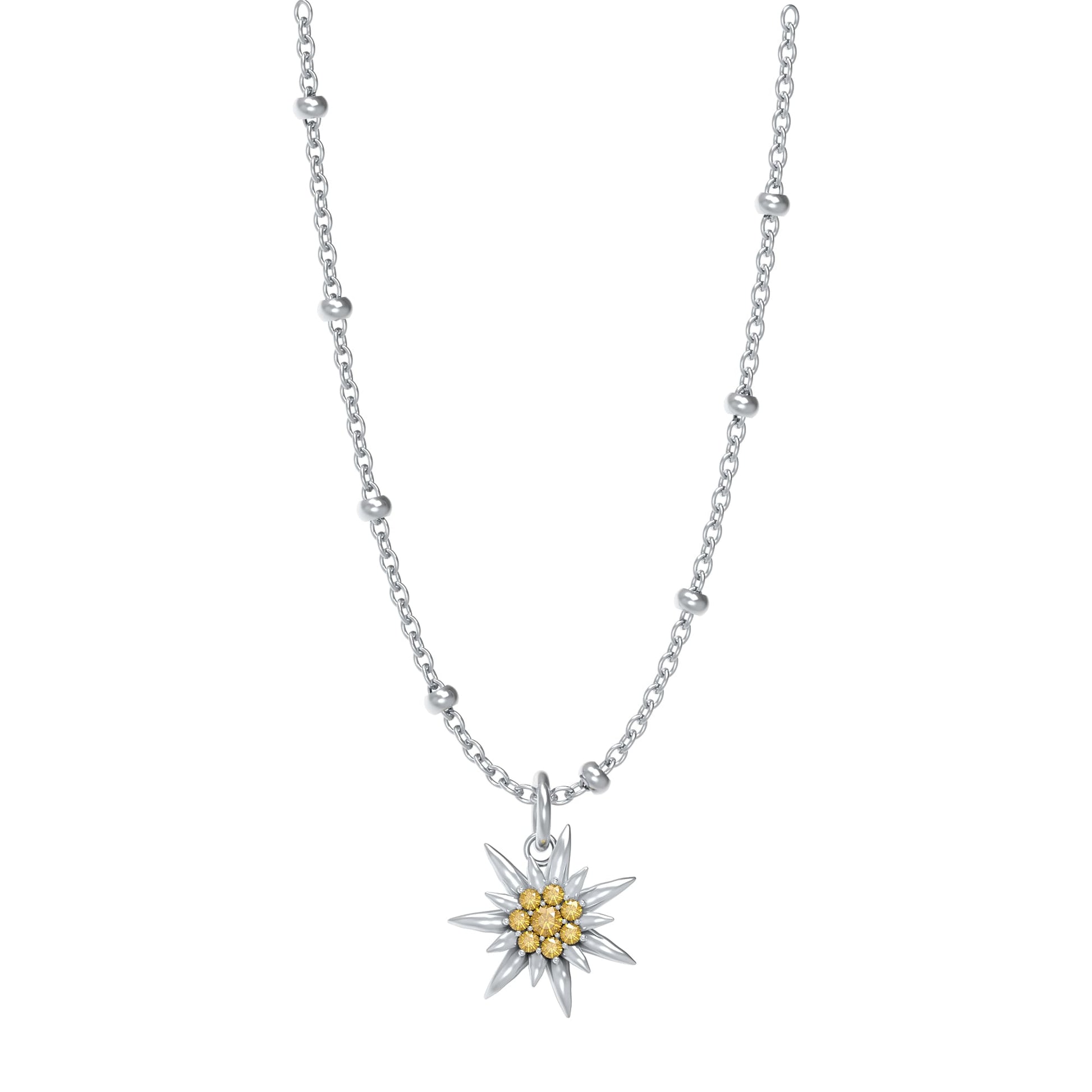 Front Image of Edelweiss | Womens | Necklace | Stainless Steel | silver Stone | Fashion Jewelry | JS.0208.A | Jowissa | Cubic Zirconia