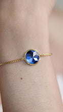 Load image into Gallery viewer, Gold Bracelet with blue stone. Jewelry made by Jowissa.
