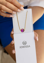 Carica l&#39;immagine nel visualizzatore di Gallery, Gold Bracelet with purple stone by Jowissa. Shown in nice packaging box. 
